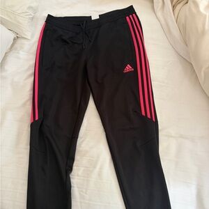 Adidas Black and Pink Track Pants